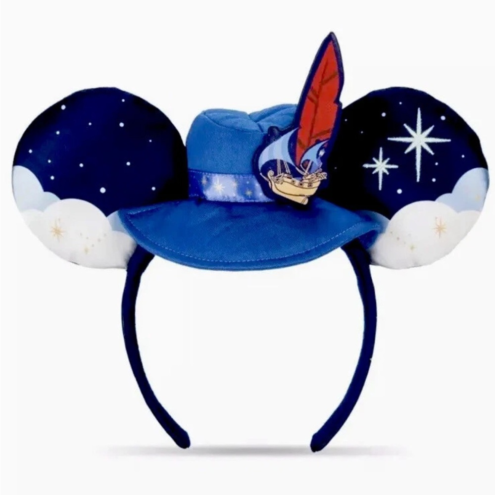 NWT Disney World 50th Mickey Peter Pan's Flight Main Attraction Headband Ears